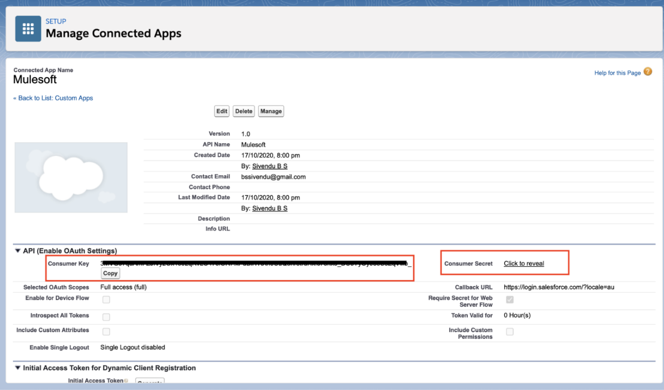 Connected app in Salesforce